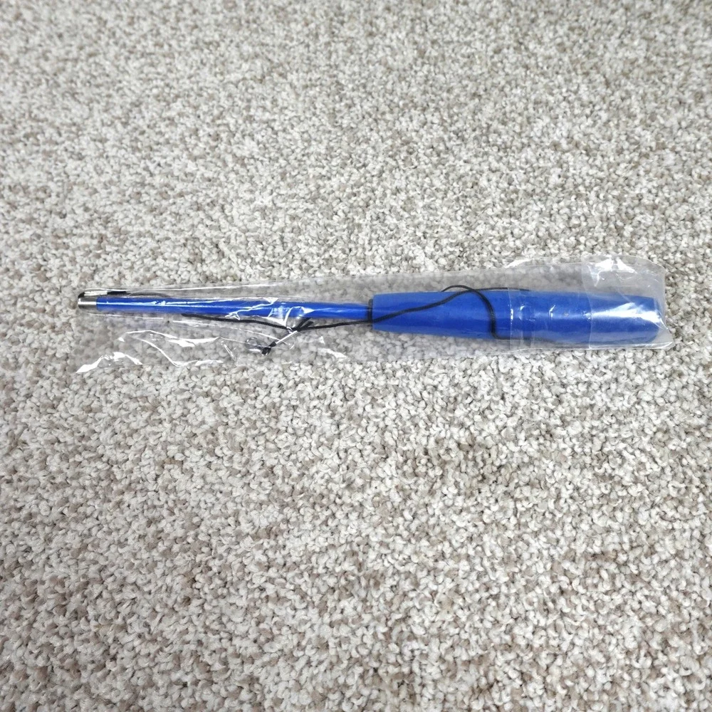 Blue Telescoping Handheld Cat Toy Wand pet play feather holder pet parent‎